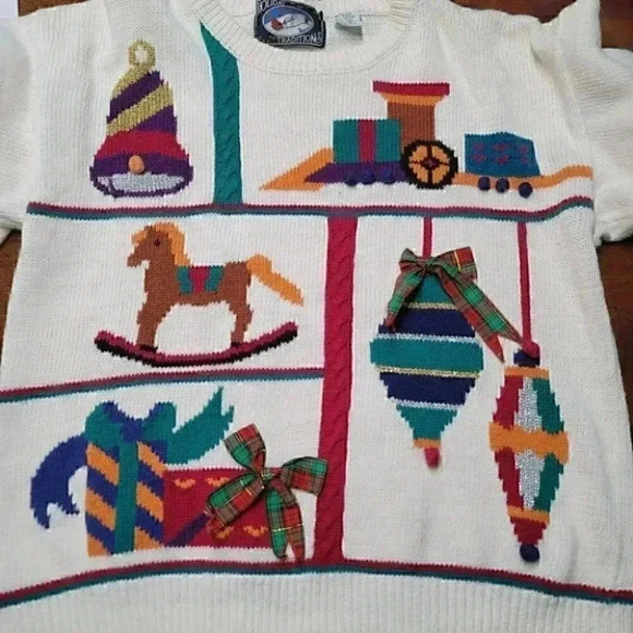 Vintage Holiday Traditions Cotton Blend Crewneck Pullover Women's Sweater M - Picture 7 of 7